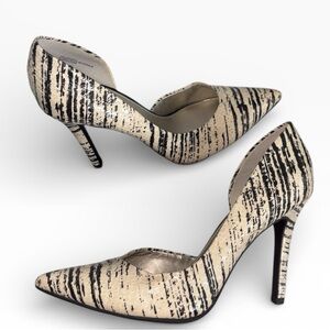 Faux SnakeSkin Slip On Pointed Heels